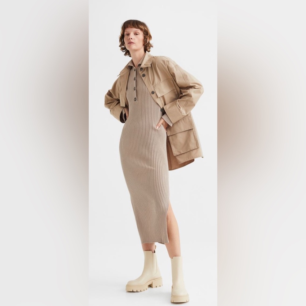 H&M Platform Chelsea Style Boot Light Beige